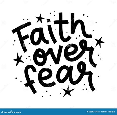 FAITH OVER FEAR. Motivation Quote. Christian Religious Calligraphy Text ...