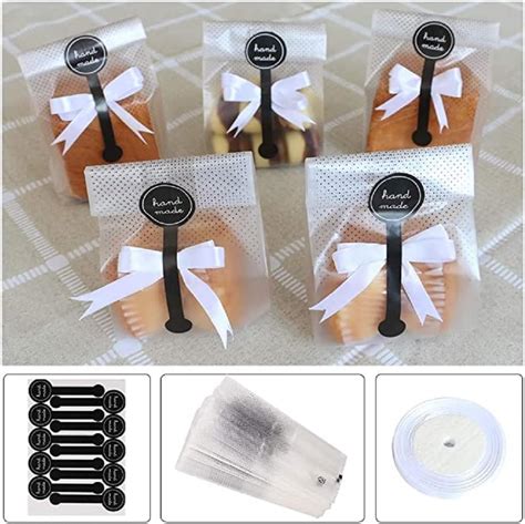 Kyrahh 4'' x 4.4'' Self Adhesive Cellophane Gift Bags for Dessert ...