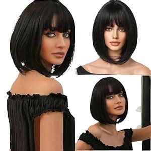 PRAVRAJYA Women Hair Wig Black Brown 14 Inches Straight Wig | Washable ...
