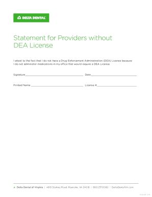 Fillable Online Statement for Providers without DEA License Fax Email ...