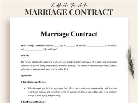 Marriage Agreement Template | Templates Hexagon