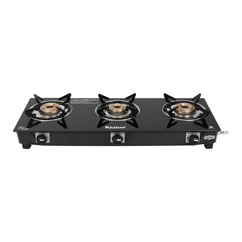 Khaitan 3B BP JIO Black Glass Manual Gas Stove (3 Burners) : Amazon.in ...