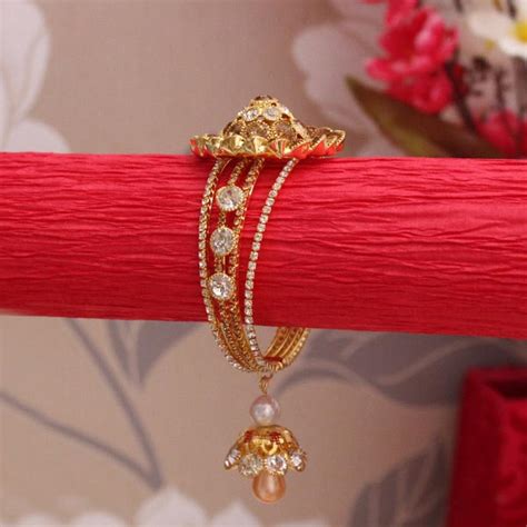 Send Golden Lumba Rakhi Bracelet Online