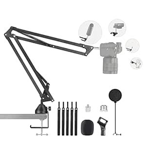 Neewer Microphone Arm Stand, Suspension Boom Arm Stand with Upgraded C ...