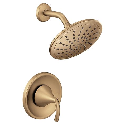 Moen Glyde Bronzed Gold 1-handle Single function 8-in Round Shower ...