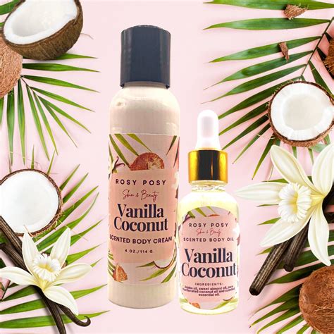 Vanilla Coconut Body Bundle- 4 Oz. Vanilla Coconut Body Cream & 1 Oz. Vanilla Coconut Oil ...