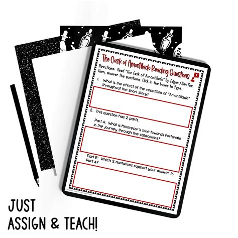 The Cask of Amontillado Quiz Edgar Allan Poe in PDF and Google Forms ...