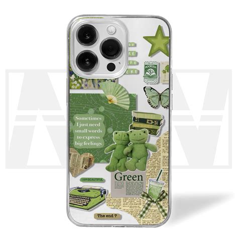 Green Muse Collage Clear Silicone Phone Case | MW Stuffs