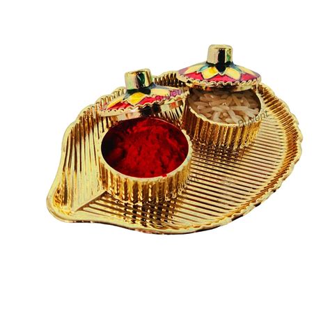 Buyent ® roli chawal Plater roli chawal Box for puja Chopda Kumkum Dani ...