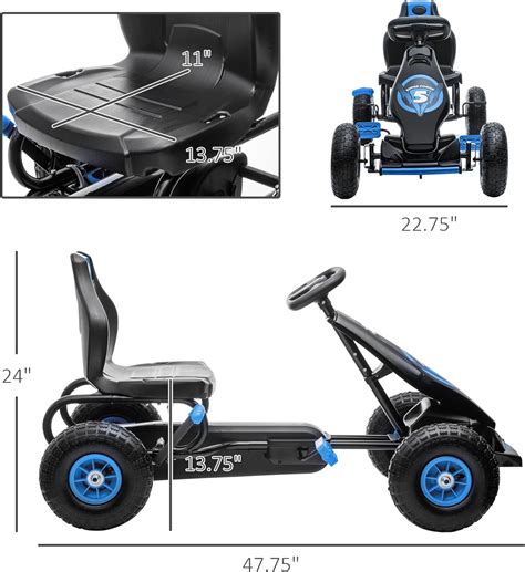 Buy Aosom Kids Pedal Go Kart Ride-on Toy with Ergonomic Comfort, Pedal ...