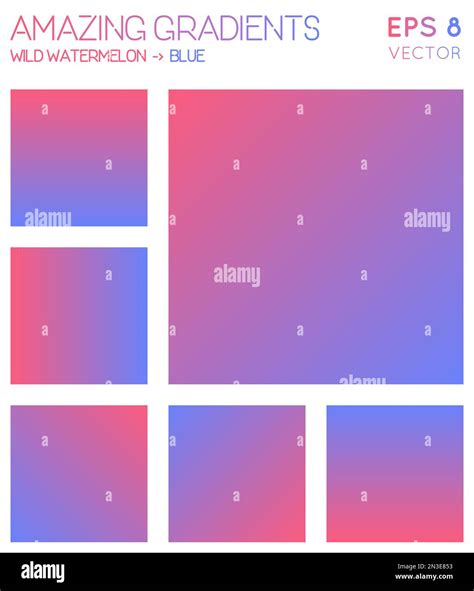Colorful gradients in wild watermelon and blue color tones. Adorable ...