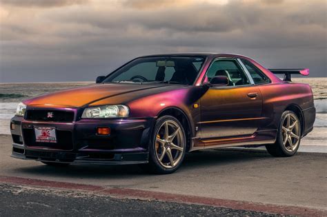 Rare R34 Nissan Skyline GT-R V-Spec in Midnight Purple Available for ...