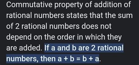 verify commutative property of additional of rational number - Brainly.in
