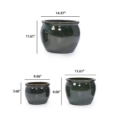 WOW PIONEER Handcrafted Ceramic Planter Set of Three Assorted Sizes for ...