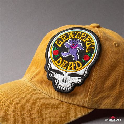 Buy Grateful Skull and Bear Logo Music Rock Band Embroidered Patch Iron ...