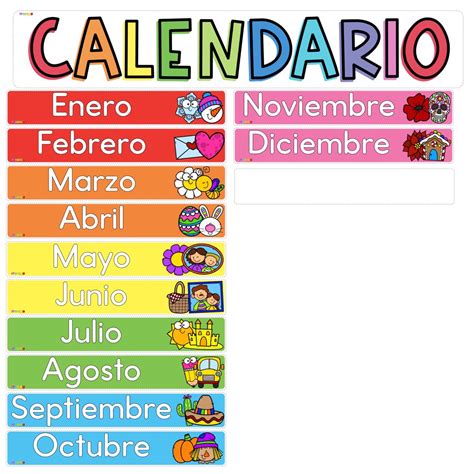 Spanish Calendar for Classroom Management