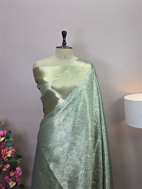 Banarasi Brocade Silk Saree with Floral Jaal Weaving – Banaras Wardrobe