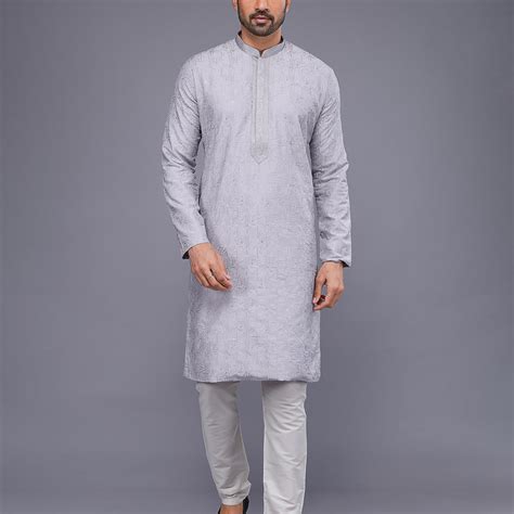 All Over Thread Work Soft Silk Kurta Set – De Royal Mens Ethnic