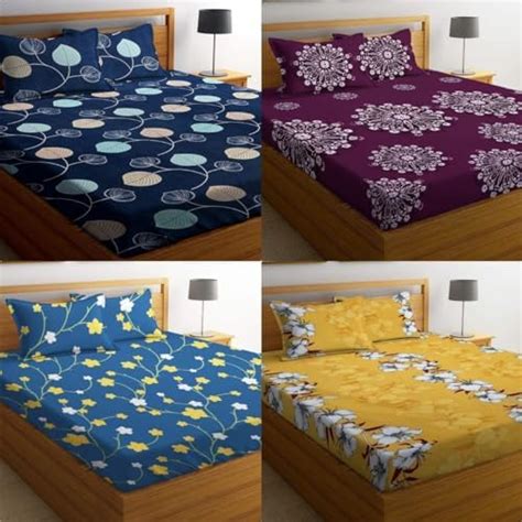 HIYANSHI HOME FURNISHING® Premium Cotton Double King Flat Bedsheets ...