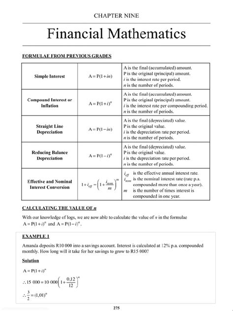 Financial Maths Formulas 的图像结果