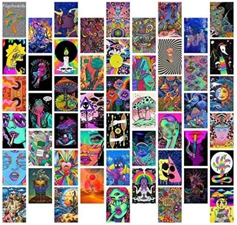 R Enterprise 50PCS Hippie Trippy Drippy Aesthetic Pictures Collage Kit ...