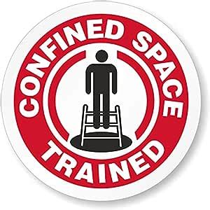 SmartSign Confined Space Trained Pack of 5 Hard Hat Labels | Retro ...