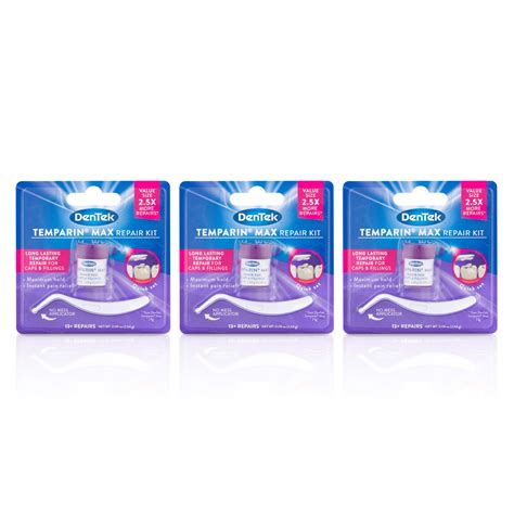 Buy Dentek Temparin Max Repair Kit For Caps, Crowns, Fillings 0.09 oz ...