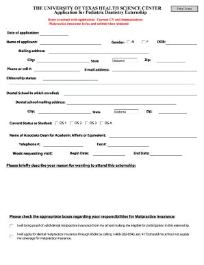 Fillable Online dental uthscsa clarice lopez uthscsa form Fax Email ...