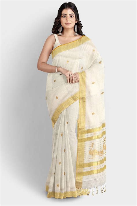 Buy Kerala Kasavu Wedding Handloom Saree-Keraloom