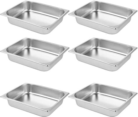 Amazon.com: Anjetan 6Pcs Steam Table Pans, 1/2 Half Size 2.6'' Deep ...