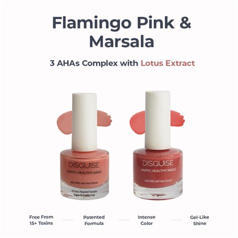 Buy Combo Flamingo Pink 111 + Marsala 110 Nail Polish By Disguise ...