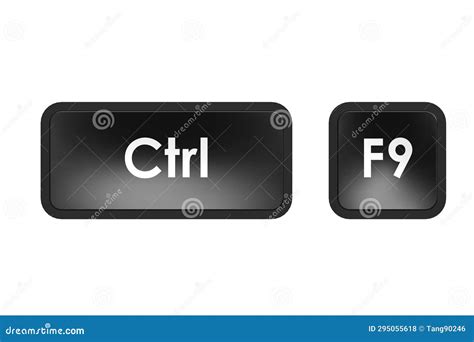 Keyboard Shortcut with Control and F9 Button Stock Illustration ...