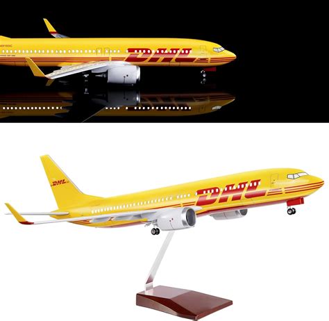 Amazon.com: 24-Hours 18” 1:80 Scale Model Jet DHL Airplane B737 Model ...