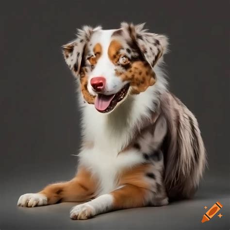 Red merle and blue merle australian shepherds with a brown and black ...