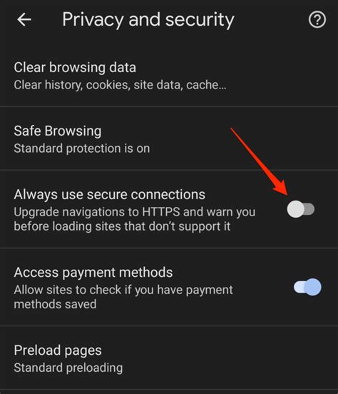 Image result for How to Disable Always Use Secure Connection