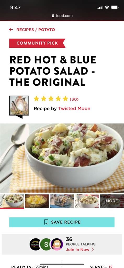 red hot and blue potato salad recipe