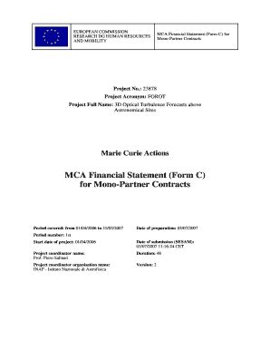 Fillable Online forot arcetri astro (Form C) for Mono-Partner Contracts ...