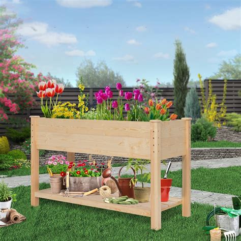 4FT Raised Garden Bed,Elevated Wooden Planter Boxes | Ubuy India