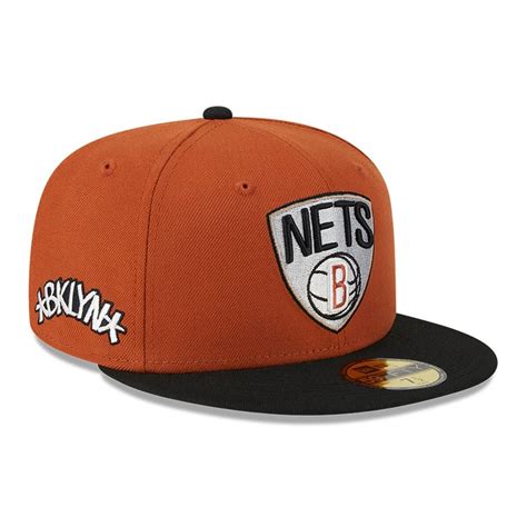 New Era Men's New Era Rust/Black Brooklyn Nets Two-Tone 59FIFTY Fitted ...