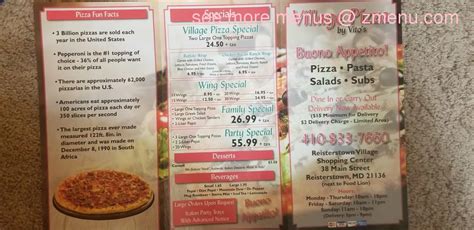 Image result for Village Pizza Menu