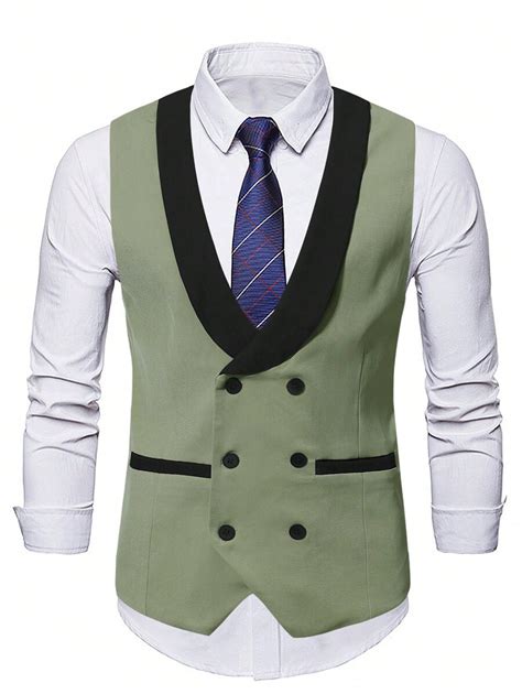 Manfinity Mode Men's Color Blocking Shawl Collar Suit Vest | SHEIN EUR