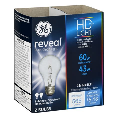 GE Bulbs 60 Watt Clear Reveal 2 ct | shipt