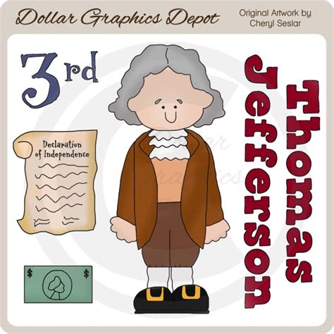 Thomas Jefferson - Clip Art - Digital Craft Supplies