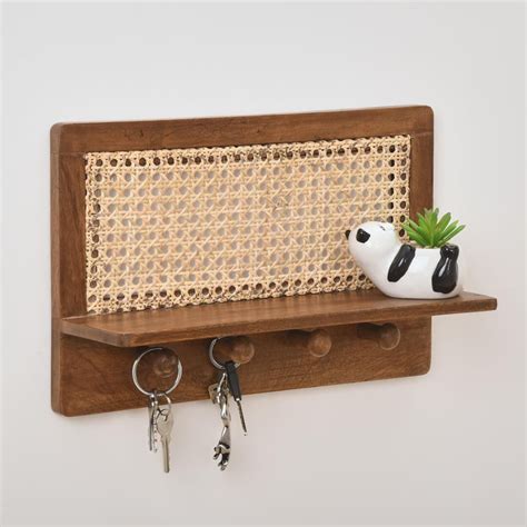 Buy Cane Connection Mango Wood Key Shelf - Brown from Home Centre at ...