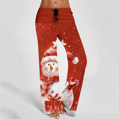 WXLWZYWL Women's Christmas Pajama Pants Comfy Pajamas Drawstring ...