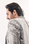 Buy White Velvet Forest Print Blazer For Men by Nirmooha Online at Aza ...