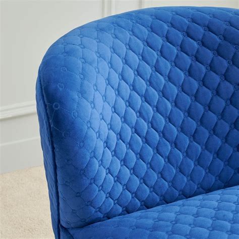 Buy Helios Elon Velvet Accent Chair - Blue from Helios by Home Centre ...