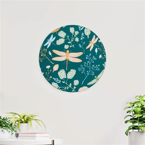 Home Centre Corsica Teal Printed Wooden Decal Wall Plate : Amazon.in ...