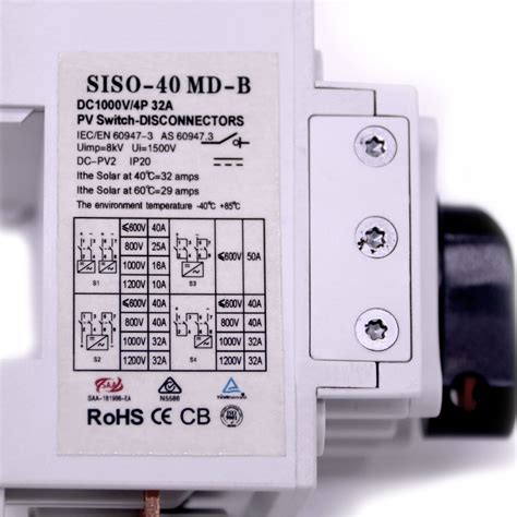 SilkGrace Solar DC Isolator Switch 1000V/32A PV DC Battery Disconnect ...