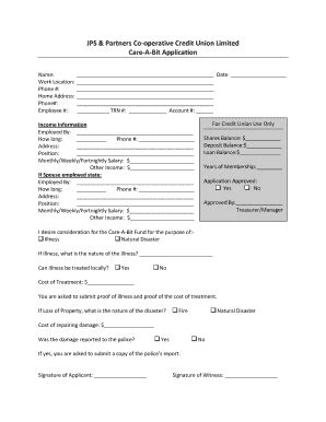 Fillable Online Care-A-Bit Application Form - JPS & Partners Credit ...